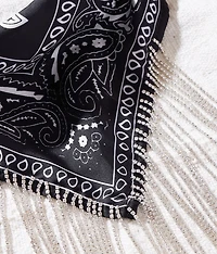 Rhinestone Fringe Bandana Scarf