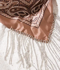 Rhinestone Fringe Bandana Scarf