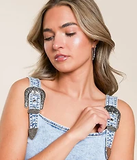 Glitz Chain Hoop Earring