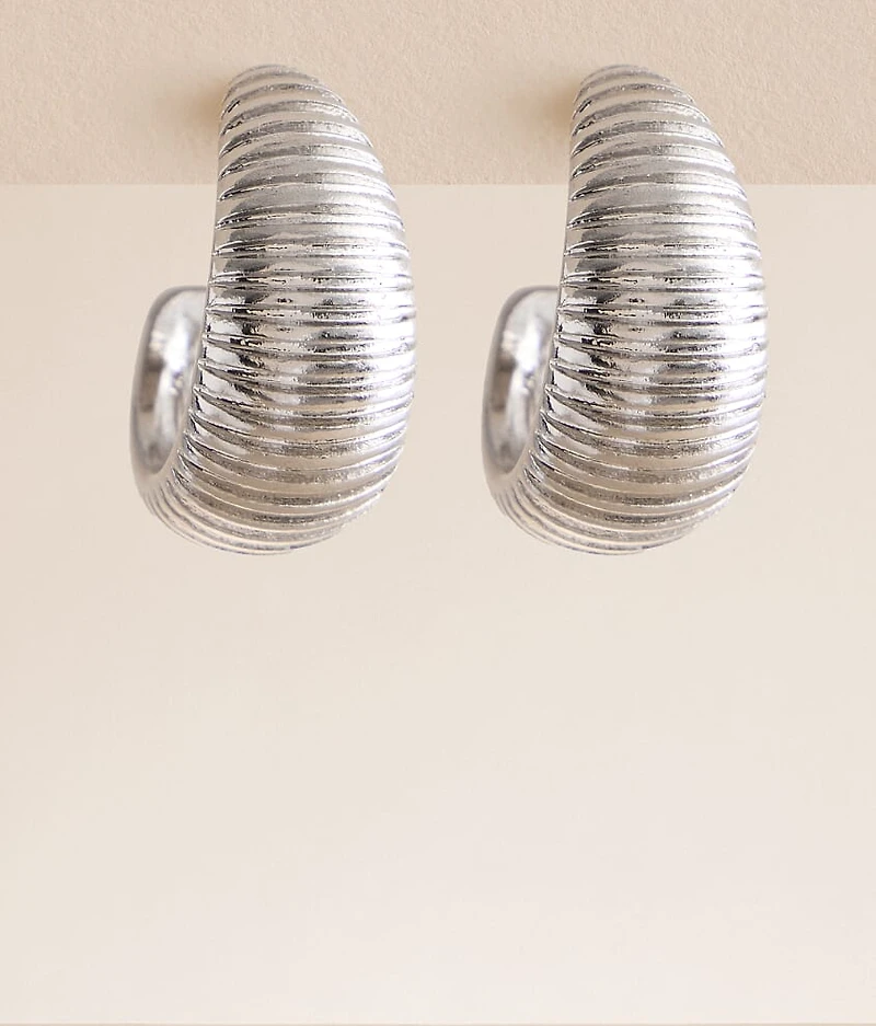 Textured Hoop Earring