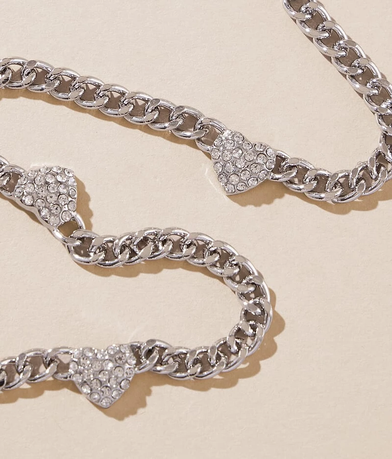 Glitz Heart Trio Necklace