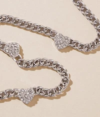 Glitz Heart Trio Necklace