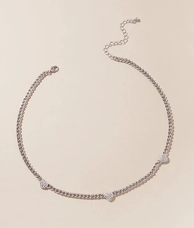 Glitz Heart Trio Necklace