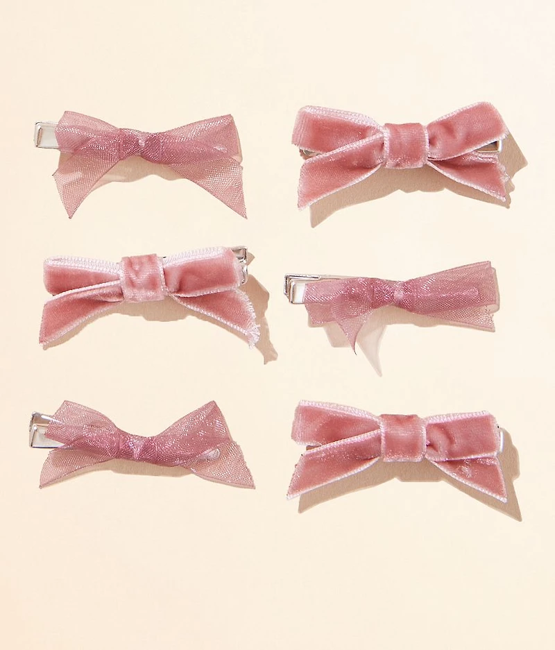 6 Pack Bow Hair Clips