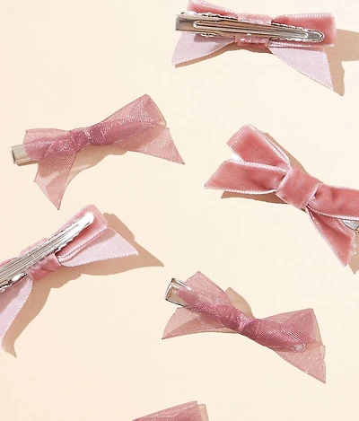 6 Pack Bow Hair Clips