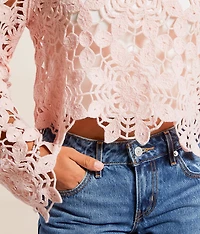 Floral Crochet Sweater