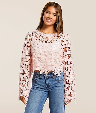 Floral Crochet Sweater