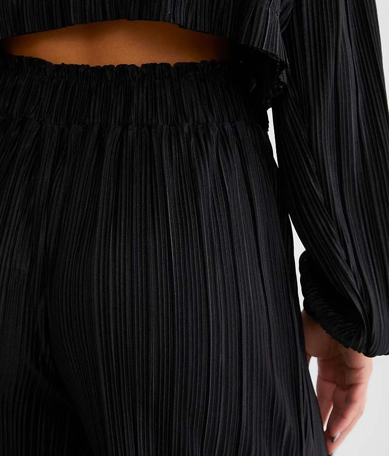 Pleated Satin Paperbag Jogger