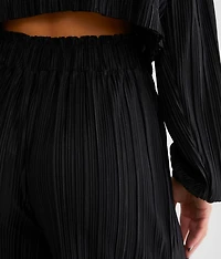 Pleated Satin Paperbag Jogger