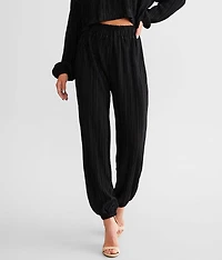 Pleated Satin Paperbag Jogger