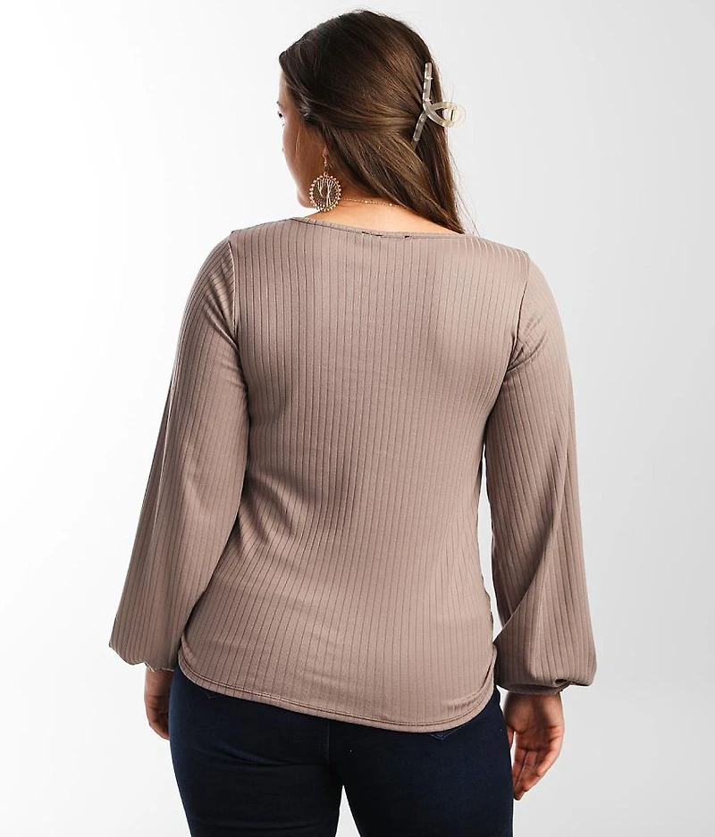 Ribbed Cinch Tie Top