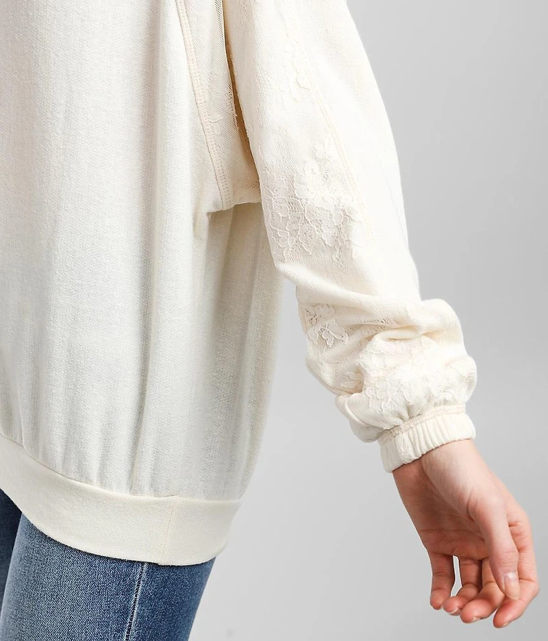 Lace Applique Pullover