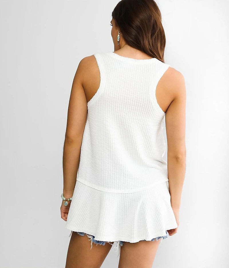Raw Edge Ribbed Tank Top