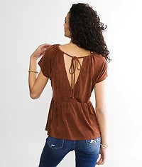 Cinch Tie Babydoll Top