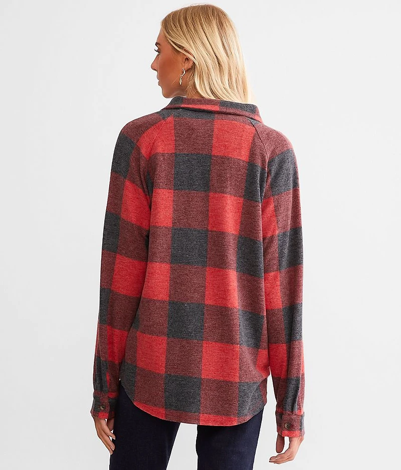 Brushed Buffalo Plaid Knit Shirt