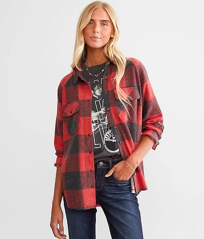Brushed Buffalo Plaid Knit Shirt
