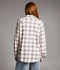 Brushed Plaid Knit Shirt