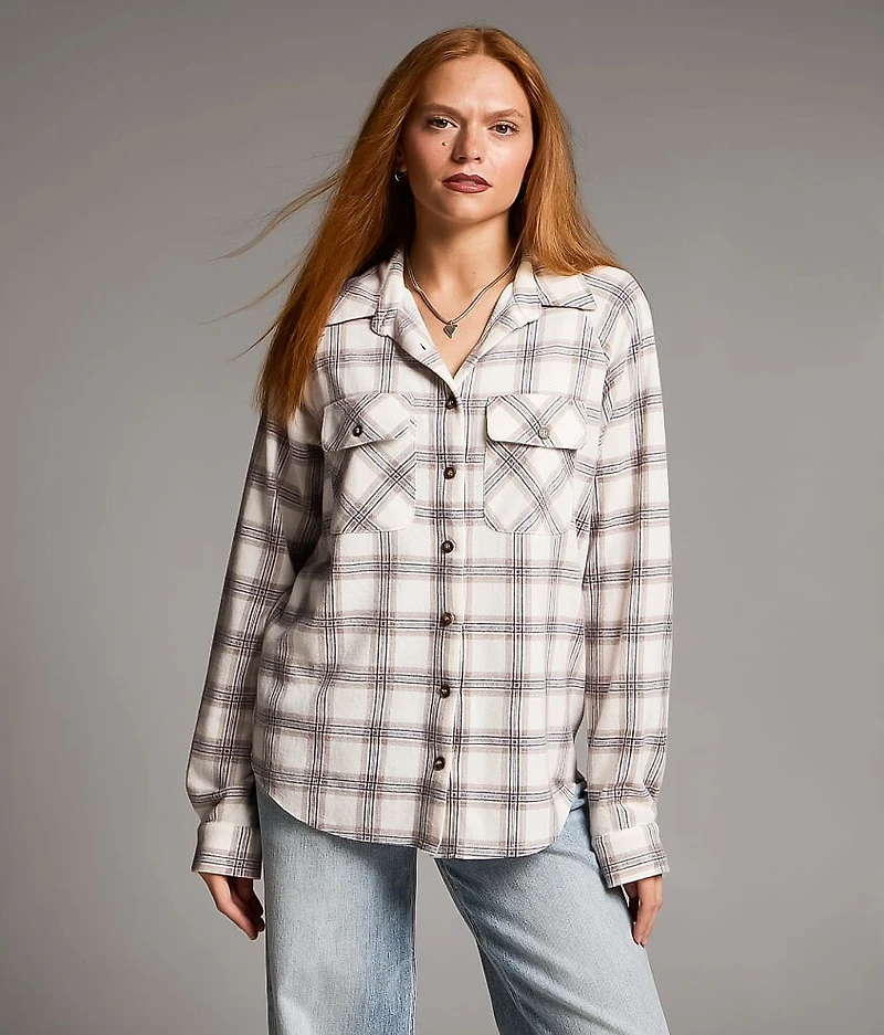 Brushed Plaid Knit Shirt