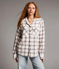 Brushed Plaid Knit Shirt