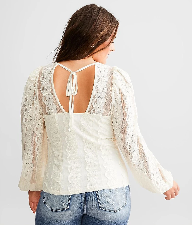 Linear Lace Top