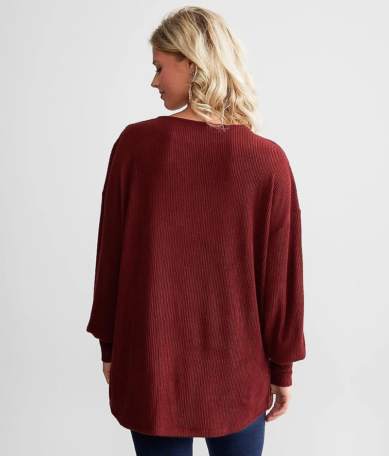 Brushed Knit Crochet Top