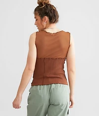 Patchwork Rib Knit Tank Top