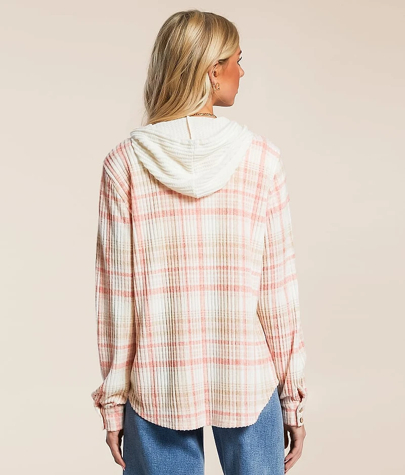 Hooded Plaid Shirt
