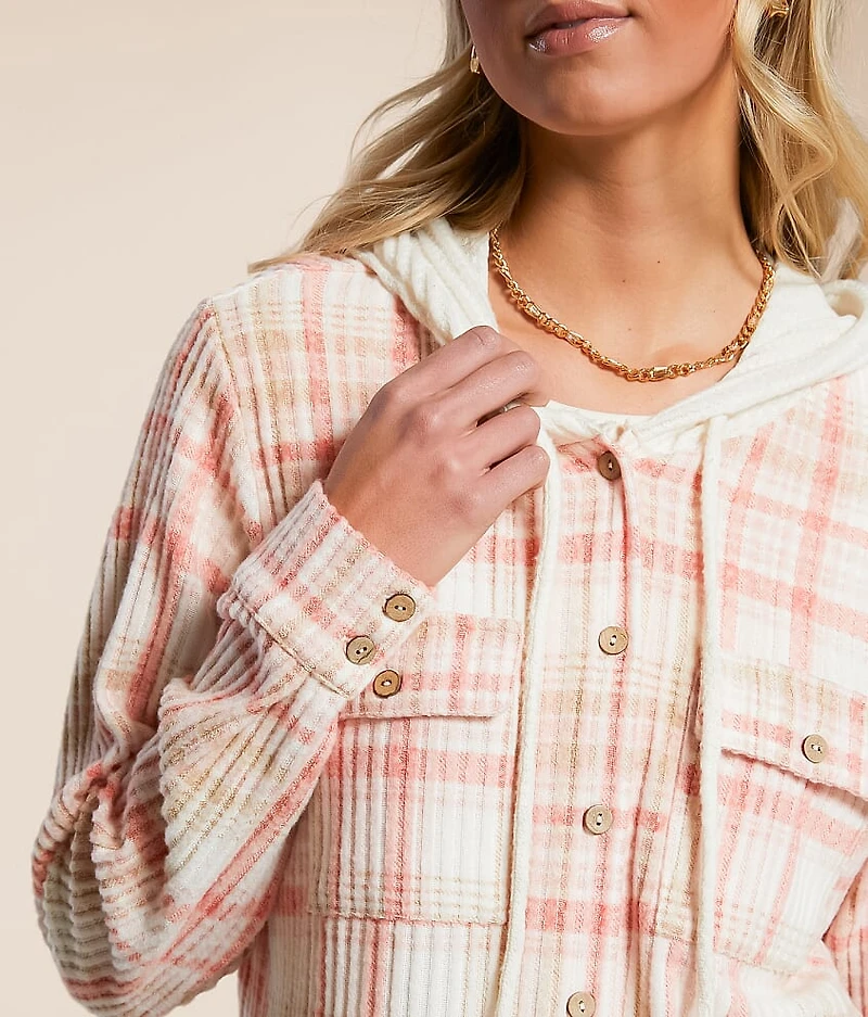 Hooded Plaid Shirt