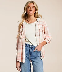 Hooded Plaid Shirt