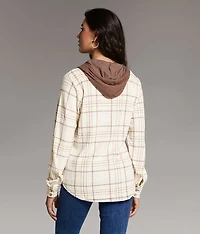 Eased Plaid Hooded Shirt