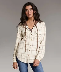 Eased Plaid Hooded Shirt