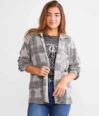 Brushed Plaid Knit Shirt