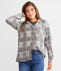 Brushed Plaid Knit Shirt