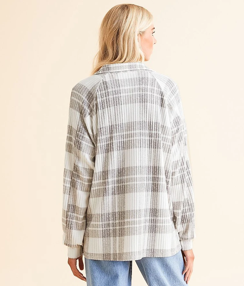 Knit Plaid Shirt