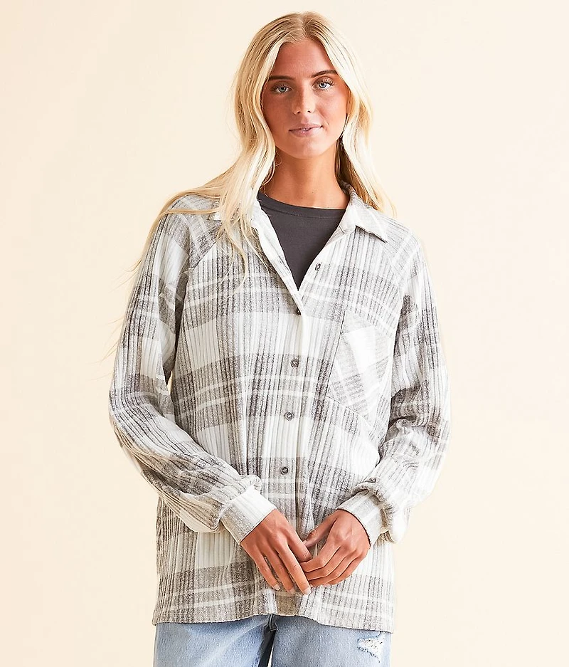 Knit Plaid Shirt