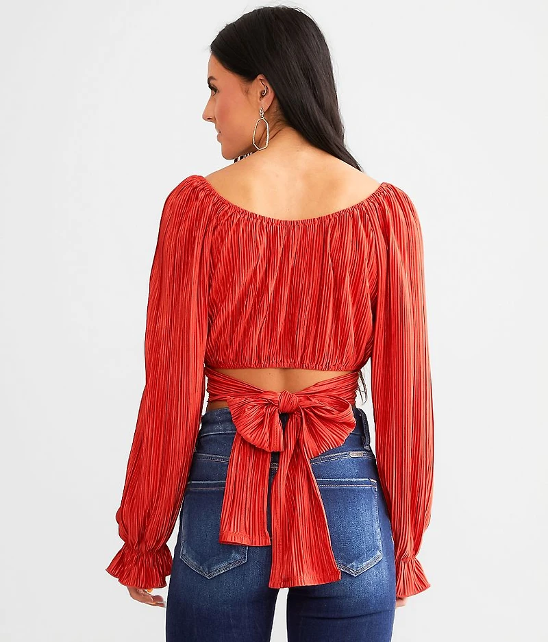 Pleated Wrap Top