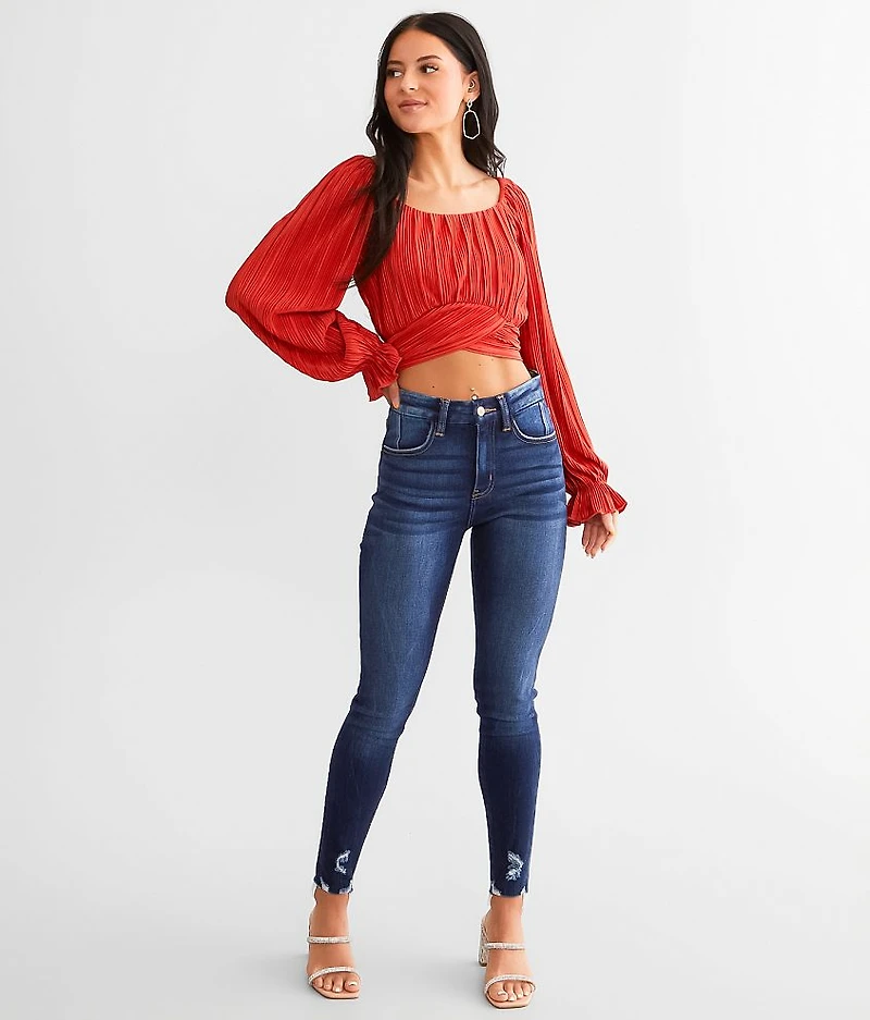 Pleated Wrap Top