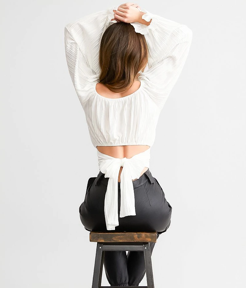 Pleated Wrap Top