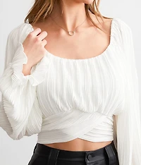 Pleated Wrap Top
