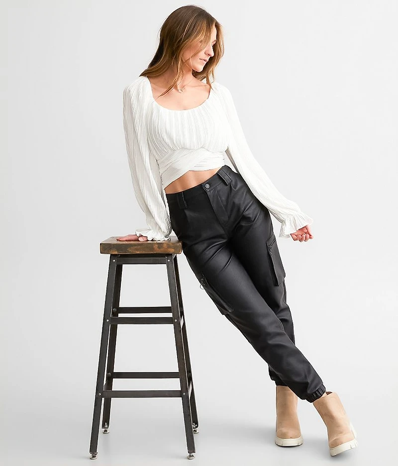 Pleated Wrap Top