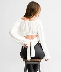 Pleated Wrap Top