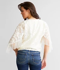 Floral Lace Surplice Top