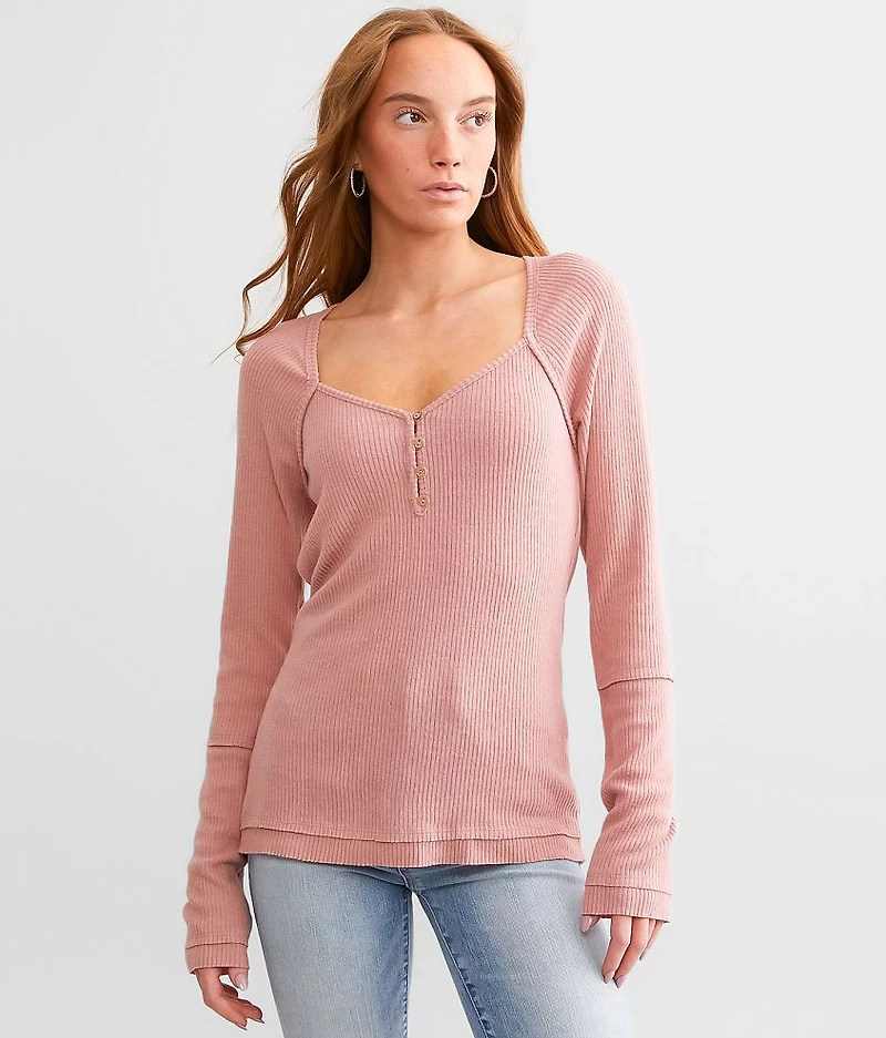 Sweetheart Ribbed Henley