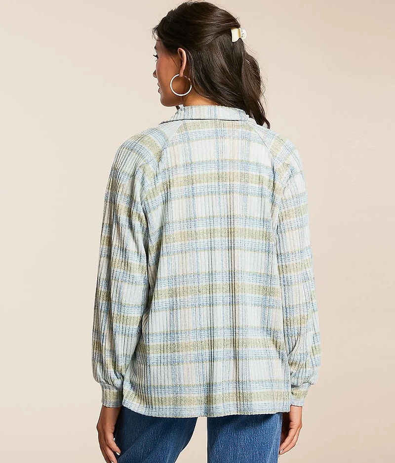 Plaid Brushed Knit Shirt