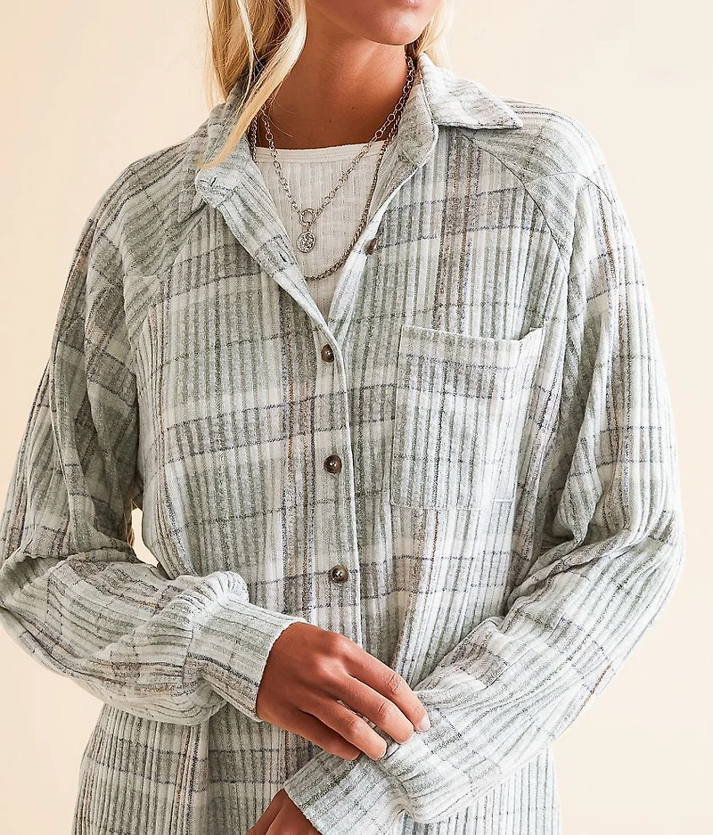 Plaid Brushed Knit Shirt