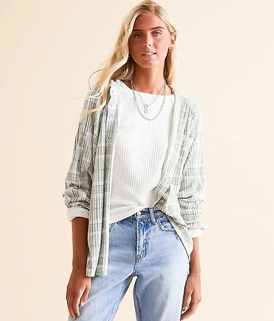 Plaid Brushed Knit Shirt