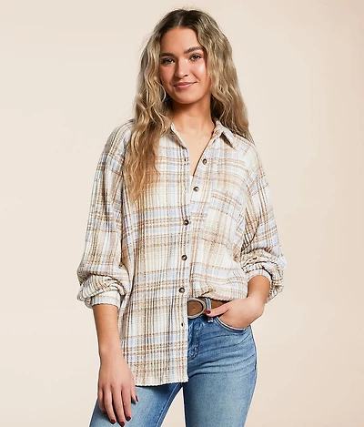 Plaid Knit Shirt