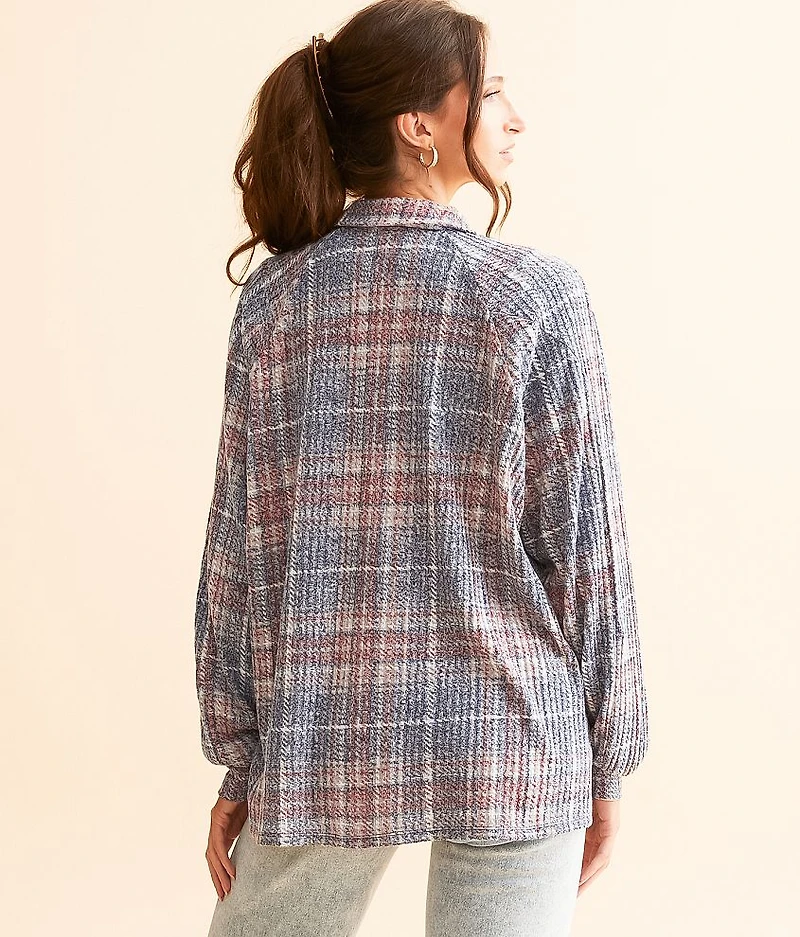 Plaid Knit Shirt