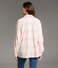 Brushed Plaid Knit Shirt