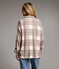 Brushed Plaid Eased Knit Shirt